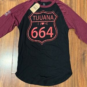 NWT Black and Burgundy Long Sleeve Shirt